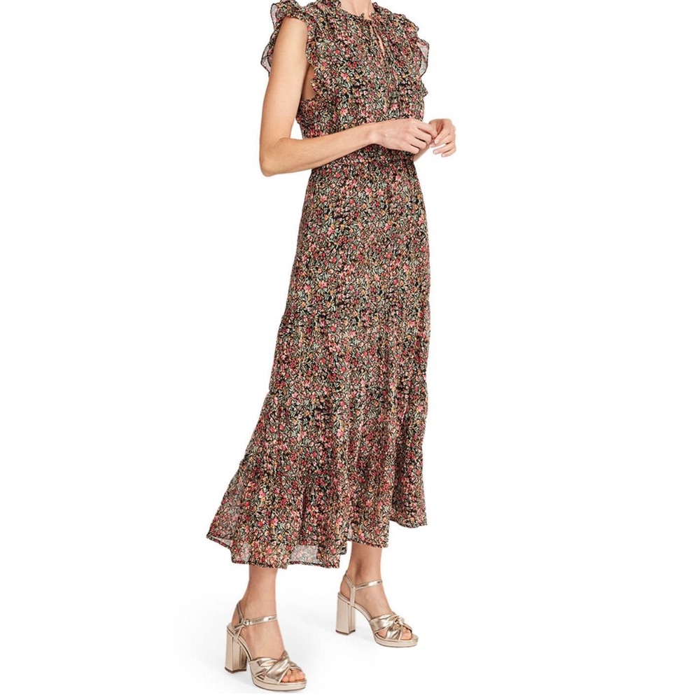 BB Dakota by Steve Madden Sleveless Maxi Dress in Black Ditsy Floral